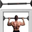 Sportneer Pull Up Bar: Strength Training Chin up Bar No Screws - Adjustable 29.5''-37''(75-94cm) Width Locking Mechanism Pull up Bar for Doorway - Max Load 440lbs for Home Gym Upper Body Workout, Non-slip
 Black
