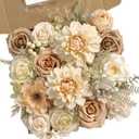 Artificial Flowers Combo Box Set Silk Flowers Fake Rose for DIY Floral Arrangements Wedding Bouquets Centerpieces Baby Shower Party Home DecorationsNude Color