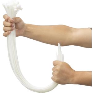 XINGO 24 inch White Long Zip Ties Heavy Duty 100 PCS, 200LBS Ultra Strong Plastic Wire Ties, Large Cable Ties Extra Long Tie Wraps, Indoor and Outdoor UV Resistant
