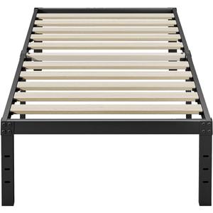 ZIYOO Twin XL Bed Frame, 18 Inches Tall, 3 Inches Wide Wood Slats with 2500 Pounds Support, No Box Spring Needed, High Metal Platform with Underbed Storage Space, Easy Assembly, Noise Free