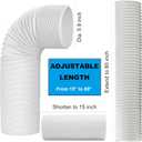 80" Length 5.9 Inch Diameter Portable Air Conditioner Hose Exhaust Vent AC Hose Counter-Clockwise Thread Tube Universal Replacement Compatible with Haier, LG, Delonghi and More