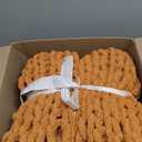 Bigacogo Chunky Knit Throw Blanket for Couch, 51x63 inches, 100% Hand Knitted with Thick Jumbo Chenille Yarn, Cozy Soft Large Rope Knot Cable Crochet Blankets for Sofa Bed Living Room, Burnt Orange