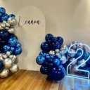 Blue Balloon Arch Kit, 152Pcs Explosion Star Various Blue and Silver Latex Balloon Garland kit Different Size Balloons for Anniversary Birthday Wedding Baby Shower Dark Party Decorations