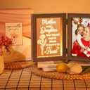 2 x Christmas Gifts for Mom from Daughter Son Kids, Mom Gifts Engraved Night Light with 5x7 Mother Picture Frame Solid Wood, New Mama Gift Mommy Son Picture Frame Mother-in-Law Birthday Gift for Mama