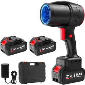 Small Handheld Cordless Leaf Blower with 24.0Ah Batteries & Charger  Portable Electric Rechargeable Blower, 500,000 RPM Turbo Jet High Power, Lightweight for Yard, Patio & Garage Cleaning (red)