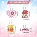 Siifert 24 Pairs Valentine's Day Diamond Painting Earrings DIY Earring Making Kit Diamond Art Jewelry Making Kit for Adults Vintage Jewelry Crafting Charms Bulk with 6 Tools for Women
