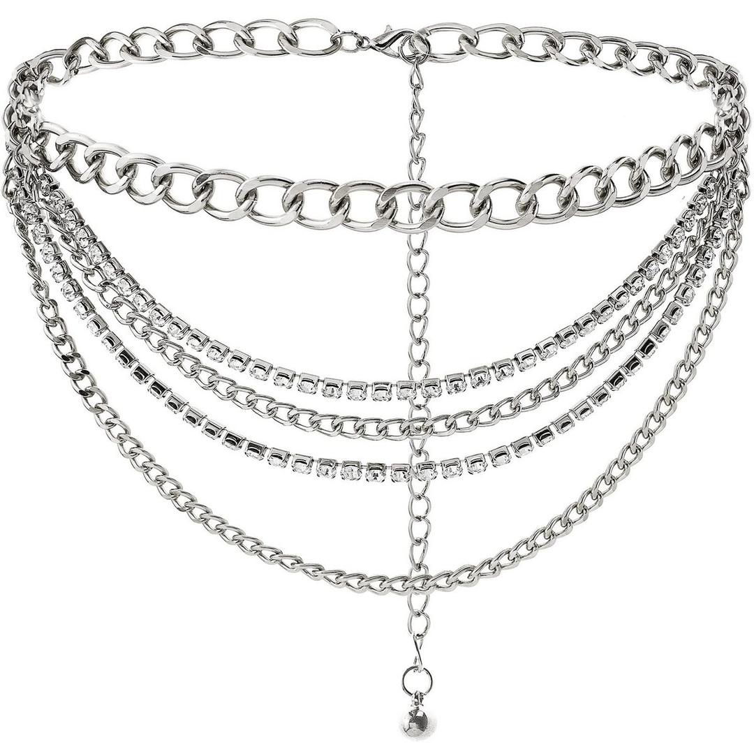 FIORETTO Chain Belt for Women Metal Waist Chain Fashion Multilayer Chain Belts for Dress 47"