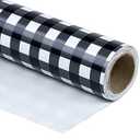 WRAPAHOLIC 30 Inch Plaid Wrapping Paper Roll - Black and White Plaid Design for Birthday, Holiday, Party, Wedding, Baby Shower Packing - 30 inch x 33 feet