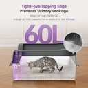 Extra Large XXL Stainless Steel Cat Litter Box with Lid, 26" L x 18" W x 12" H Metal Litter Box with Hight Sides for Big Cats & Multiple Cats, Never Absorbs Odors, Anti-Urine Leakage, Easy Cleaning