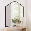 Autdot Arched Mirror Wall Decor, 32"x24" Black Wall Mirror, with Antique Metal Frame, for Elegant Entryway, Bathroom, Living Room, Bedroom