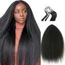 Knotless Pre-Separated Crochet Hair extensions Afro Kinky Straight hair feather crochet 100% human hair extensions for Women Natural Color 18 Inch 60g