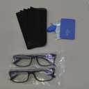 BLS BLUES Reading Glasses for Women/Men Blue Light Blocking, Fashion Readers Anti Eye Strain/Migraine Eyeglasses 2 Packs/Case, +1.25