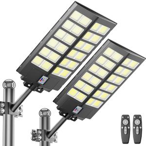 Vzyhik 4-Pack 8000W,240000LM Solar Street Light,Wide Angle Lamp, Waterproof IP67,with Remote Control & Motion Sensor,The Ultimate Lighting Solution for Parking Lots and Beyond