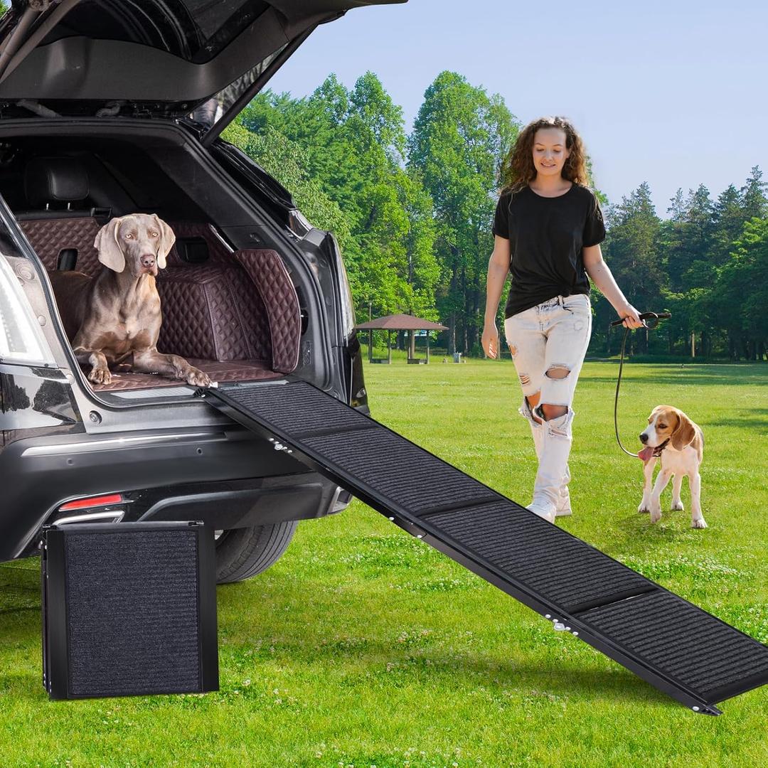 Uross Dog Ramp for Car 71" Long- Collapsible Pet Ramps for Large Dogs SUV Truck Folding Outdoor Dog Ramp for Porch Steps (71" L x 17.3" W)