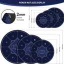 nuveti Round Poker Mat for Texas Holdem | Portable Poker Table Top with Art Deco Layout Print 6-8 Player Game Layout Mat to Play Cards, Poker Games, Blackjack, Casino, 39''X 39''X 2MM
