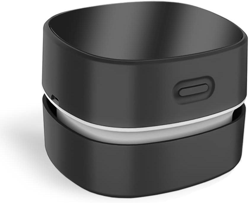 ODISTAR Desktop Vacuum Cleaner,Mini Table dust Sweeper Energy Saving,High Endurance up to 400 mins,Cordless&360 Rotatable for Cleaning Hairs,Crumbs,Computer Keyboard of Gifts for Kids (Black)