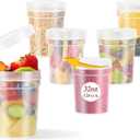 32oz-6 Pack Deli Container with Lids,Plastic Freezer Soup Storage Containers BPA Free,Leak Proof,Stackable, Microwave Dishwasher Safe
