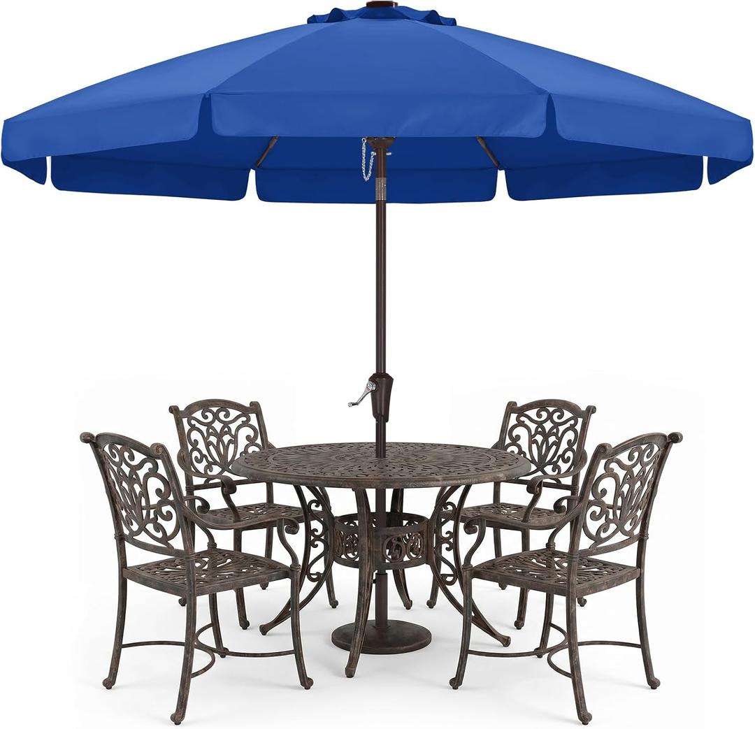 ABCCANOPY 10FT Scalloped Patio Umbrella Table Market Umbrella, Blue