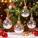 Veemoon Christmas Drink Balls, 250ml Clear Ornament Balls 10pcs Fillable Booze Ball Christmas Tree Ornament Water Bottle Bulb Juice Bottle Xmas Hanging Pendant Ball for Holiday Favor Golden
