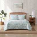 Tommy Bahama - King Quilt Set, Reversible Cotton Bedding with Matching Shams, Coastal Bedspread, Super Soft Bedding Set (Laguna Beach Aqua, King)