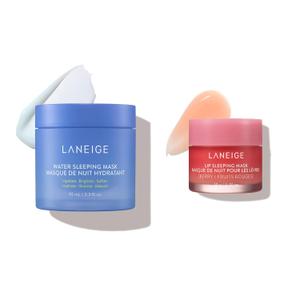 LANEIGE Good Night Bundle: Lip Sleeping Mask & Water Sleeping Mask Bundle with Vitamin C, Murumuru Seed & Shea Butter & Squalane to Hydrate, Nourish & Visibly Smooth