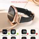 Minyee Leather Bands Compatible with Fitbit Versa 4/Versa 3/Fitbit Sense 2/Sense Band Women, Slim Thin Dressy Designer Premium Leather Strap with C-Shape Metal Buckle for Versa 3 4 Sense 2 Smartwatch