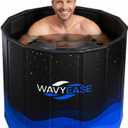 WAVYEASE Portable Bath Tub for Adults -(31.5"L x 26"H) Foldable Cold Plunge Tub for Recovery - Collapsible Soaking Bath Tub for Shower Stall - Outdoor Ice Bathtub for Athletes (Black)