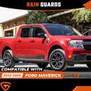Rain Guards Compatible with Ford Maverick 2022 2023 2024 2025 2026, Tape-on Durable Side Window Visors Wind Deflectors 2022-2026 Maverick Rain Guard Black 4 PCS
