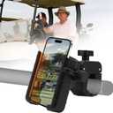 Golf Cart Phone Mount Holder, Rotatable Universal Phone Mount, Golf Push Cart Phone Holder for Big Phones, Compatible with iPhone, Galaxy, Pixel, All Smartphones, Golf Cart Accessories Essentials Gift