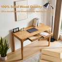 Solid Wood Desk with Drawers, Light Wood Desk for Small Spaces, Small Writing Desk for Bedroom, Gaming Study Home Office Wooden Desks for Work, 47 inch Wood Computer Desk, 47.2 inches x 22 inches x 29.5 inches