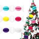 12 Pcs 3D Easter Honeycomb Paper Candy Tree Ornaments Hanging 10 in Pastel Honeycomb Candy Ornaments Decorations for Home Easter Tree Party Indoor Holiday Decor