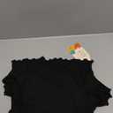 3 Pack Girls' T Shirts Short Sleeve Tees Crew Neck Ribbed Tops Lettuce Trim Cute Basic Solid Tees (9-10 Years, Black, Mocha, Cream)