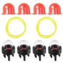 10pcs 2ft Small Engine Fuel Line Hose Replacement Kit with Primer Bulb & Carburetor for Walbro Lawn Mower Blower Edger Accessories (Red Oil Cup)