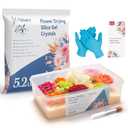 5.2 LBS Silica Gel Flower Drying Crystals, Reusable Color Changing Flower Drying Silica with Airtight Container and Brush, DIY Wedding Bouquet Flower Preservation Kit, Fine Bead Size<1mm