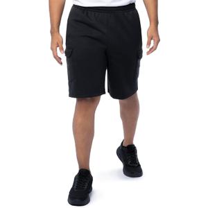 Fruit of the Loom Men's Fleece Cargo Shorts (Black, XXL)