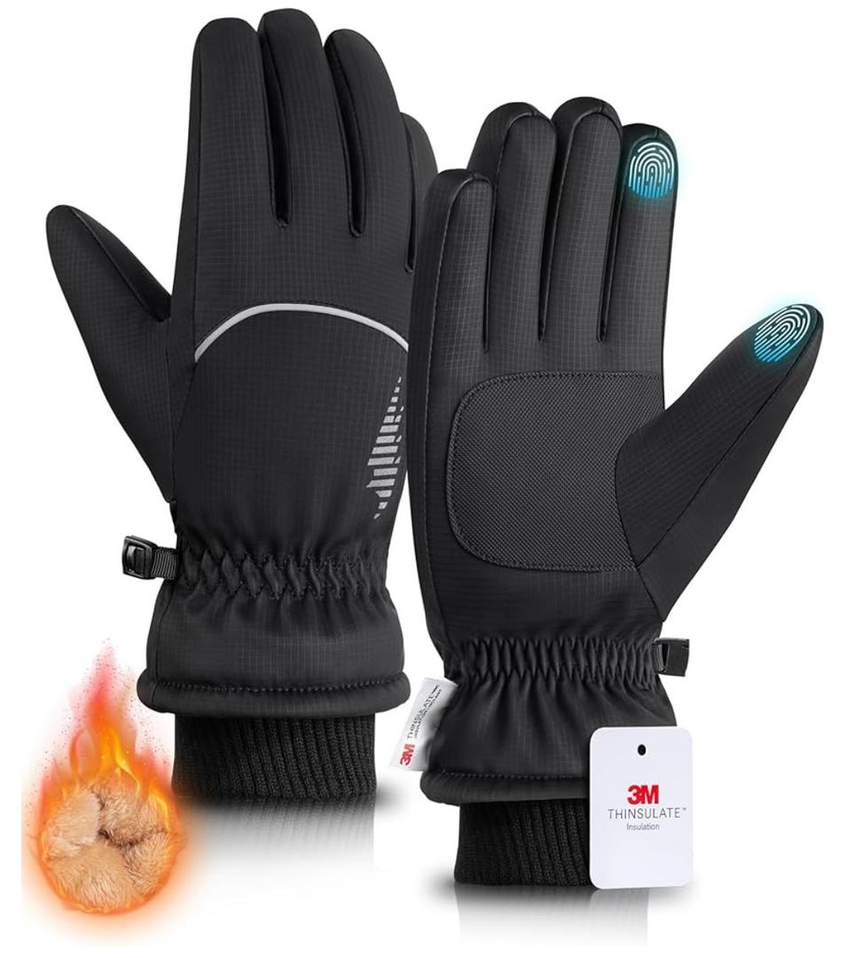rivmount Winter Gloves with Waterproof/Touchscreen/Warm, Thermal Snow Glove for Cold Weather Running, Ski, Cycling, Women Men