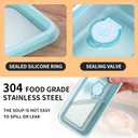 Stainless Steel Snack Containers, 2 Compartment lunch box with Lids, Reusable Food Storage Containers with Lids for Travel, Outdoor, Camping (2pcs)