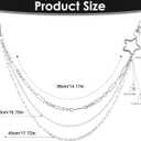 Silver Jeans Chain Multi Layer Star Pants Chain for Women Keychain Hip Hop Layered Punk Pocket Wallet Chains for Pants Trousers Men Women