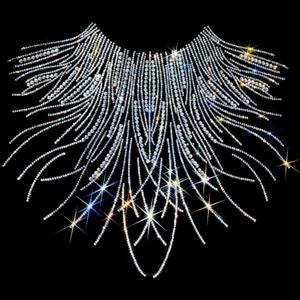 Rhinestone Iron-On Patch Collar Design 30 x 27.5cm (11.81'' x 10.82'') - DIY Bling Embellishment for Clothes