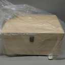 TWISTED ENVY Large Unfinished Wood Box with Hinged Lid and Front Clasp for Arts, Crafts, Hobbies and Home Storage 13.8x9.9x6.7Inch/ 3.33Gal 