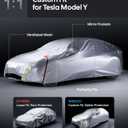 Wigoo Tesla Model Y Car Cover Accessories (20202026), Custom Fit All-Weather Outdoor, Waterproof UV Sun & Heat Protection, Ventilated Design, Windproof, Smooth Paint-Safe Lining, Charging Port Zipper