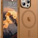 SUPFINE Magnetic for iPhone 15 Pro Case (Compatible with MagSafe) (Military Grade Drop Protection) Translucent Matte Shockproof Phone Cover,Brown
