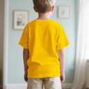 Boys Short Sleeve T Shirts Kids Crewneck Summer T-Shirts Toddler Graphic Tees Casual Soft Cool Tops 3-8 Years (Yellow)