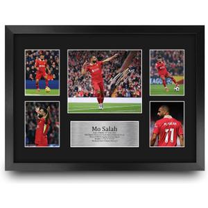 HWC Trading Mohamed Mo Salah Liverpool 16 x 12 inch (A3) Printed Gifts Signed Autograph Picture for Fans and Supporters - 16" x 12" Framed