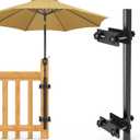 Linone Patio Umbrella Holder for Deck Railing, Heavy-Duty Umbrella Holder Deck Mount, Attachable to Railing Mounting Brackets, Maximizes Deck Space