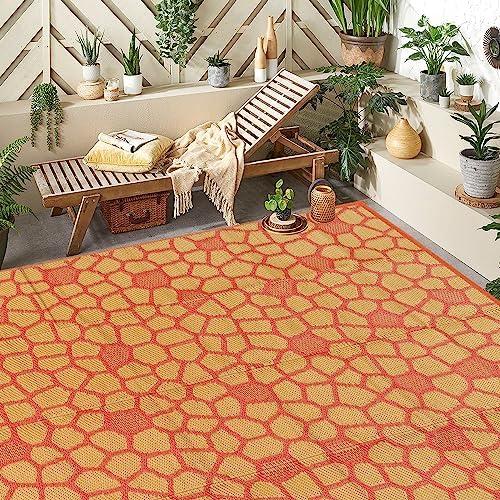 Boulder Bee Outdoor Rugs | Plastic Straw Rug | Waterproof Outdoor Camping Rugs | Quick Drying Picnic Rug | Sand Free Reversible Beach Mats | 9 x 12 Feet