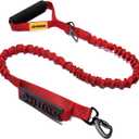 6FT Highly Reflective Heavy Duty Elastic Bungee Medium and Large Dog Leash Shock Absorbing with Comfortable Padded Handle and Traffic Handle Suitable for Training Red