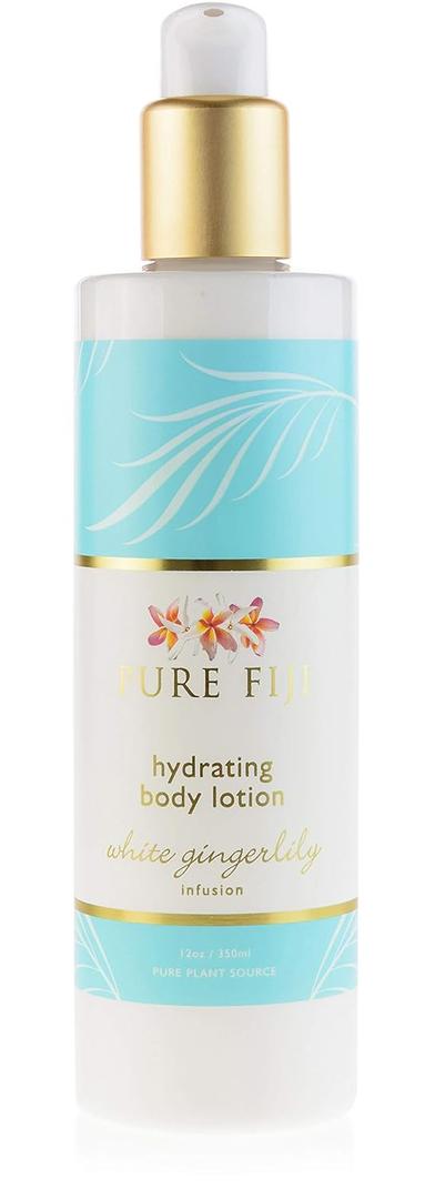 PURE FIJI Body Lotion Hydrating - Moisturizing Lotion for Dry Skin with Coconut Milk and Vitamin E, Organic Body Lotion For Women and Men, White Gingerlily Scent, 12 oz