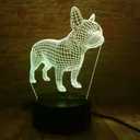 French Bulldog Night Light 3D Illusion Table Lamp Puppy Dog 7 Changing Color Toys Birthday Christmas Gifts for Kids Boys Girls Home Bed Room Decor