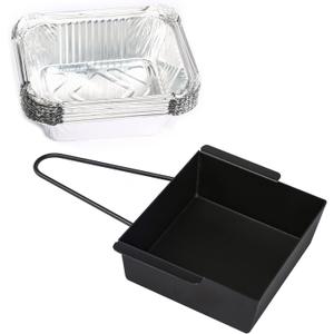 Grill Drip Pan for Nexgrill 720-0830H for Nexgrill Grease Tray Replacement Grease Pan/Box for Nexgrill 720-0888N 720-0925P 720-0896 720-08882A for Cuisinart CGG-7400 with 15pack Aluminum Foil Liner